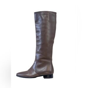 Prada greyish brown knee high boots